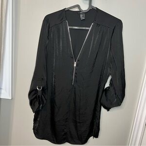 Forever 21 Black Zippered Top